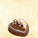 Chocolate Cream Heart Cake 7"
